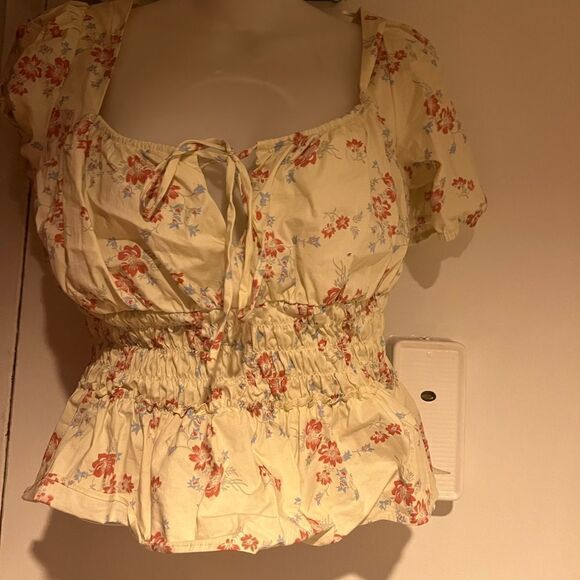 wayf runway dress shirt floral top blouse - Picture 1 of 6